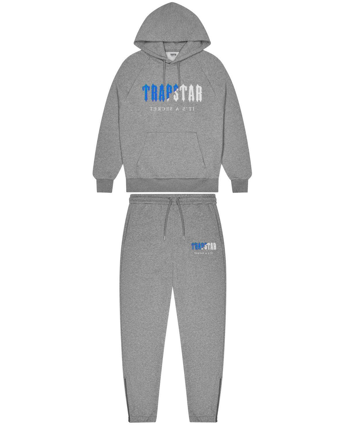 Trapstar Chenille Decoded Hoodie Tracksuit Grey/Blue – The Connect